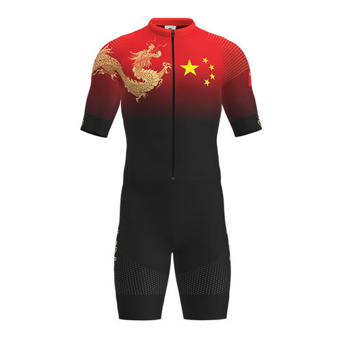百淄达2022武大靖同款男女成人儿童速滑服轮滑服短袖短裤竟技赛 - 图0