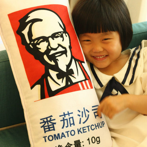 搞怪食物靠枕肯德基仿真KFC薯条番茄酱抱枕枕头靠垫玩偶新奇礼品 - 图3