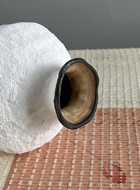 复古陶瓷花瓶客厅仿真花插花器台面家居装饰玄关侘寂风粗陶摆件