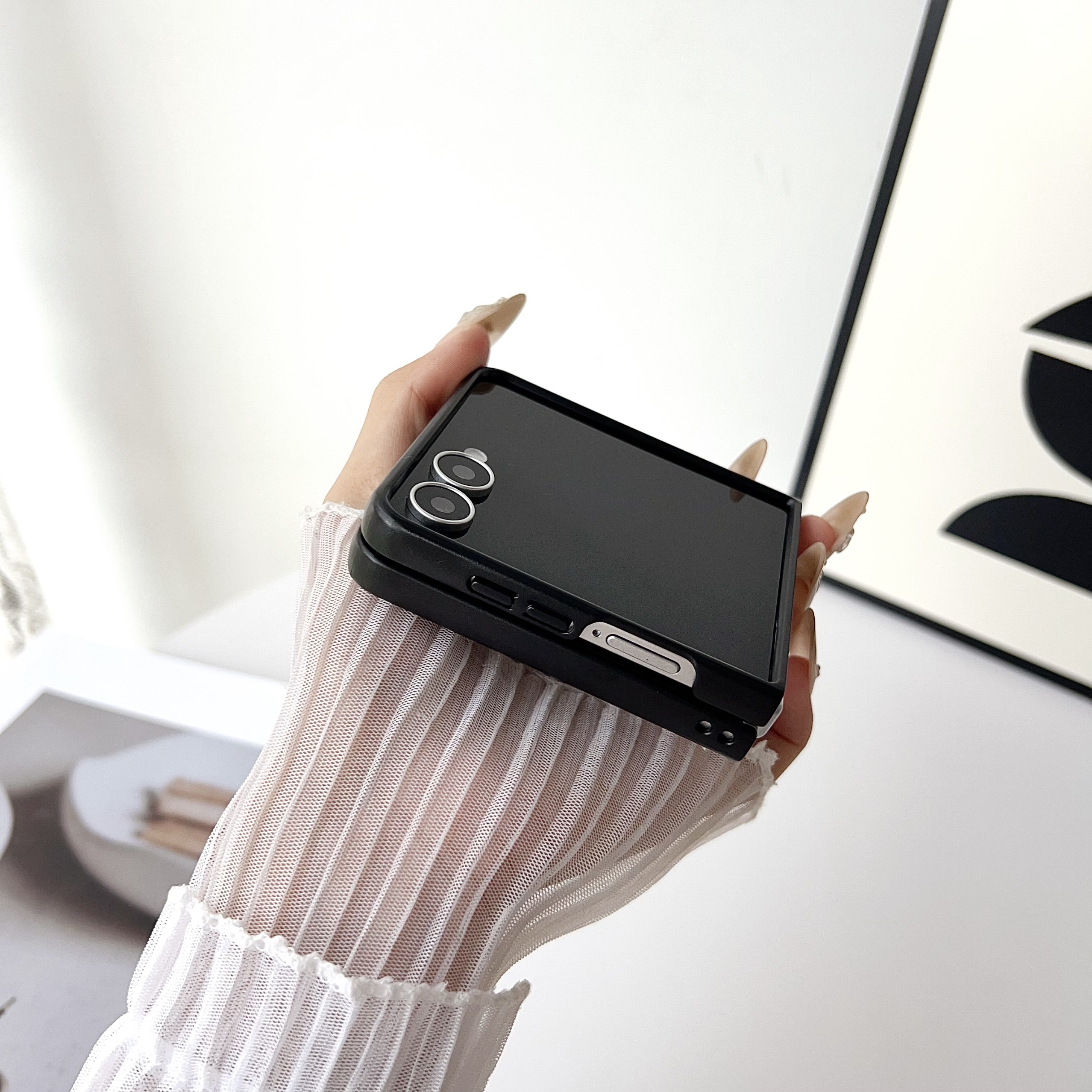 适用三星 Zflip7碳纤纹纹磁吸折叠手机壳Z fold7 fold6 fold5高级感magsafe防摔flip3 4 5 6保护套Galaxy批发 - 图0