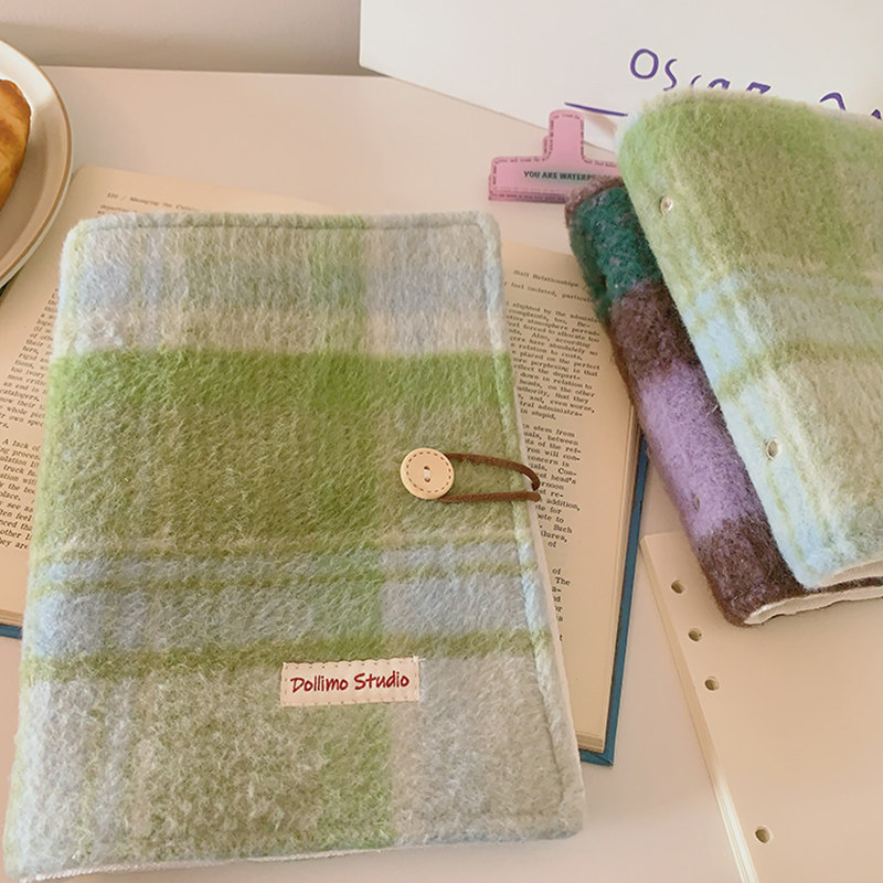 Do家 活页手账本 微醺格纹暖fufu长绒绒手帐本记事本 可爱ins风A5A6笔记本子布艺盖章活页本旅游,淘宝优惠券,粉丝福利购,淘宝优惠卷