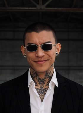 攀娘同款复古墨镜男士潮流朋克太阳镜开车网红个性小框方形眼镜女