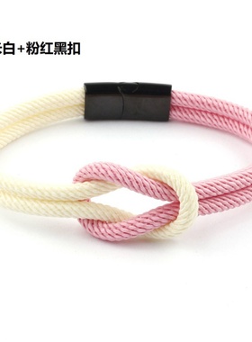 钛钢全新绳子时尚风手环同心结