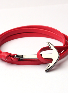 miansai新款风格鱼钩海军风皮绳