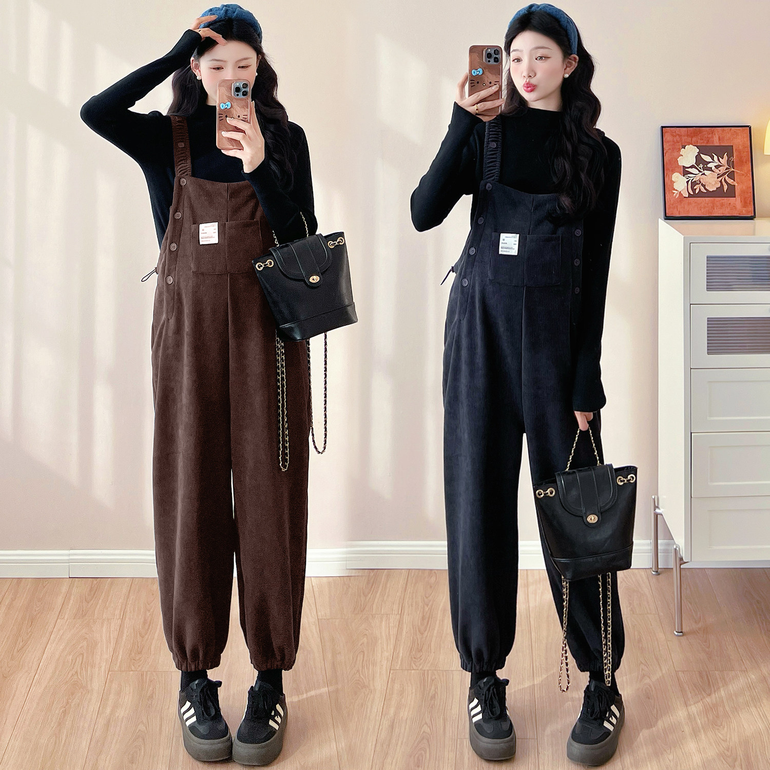 大码孕妇背带裤秋季2025新款束脚长裤女宽松工装裤减龄显瘦200斤,淘宝优惠券,粉丝福利购,淘宝优惠卷