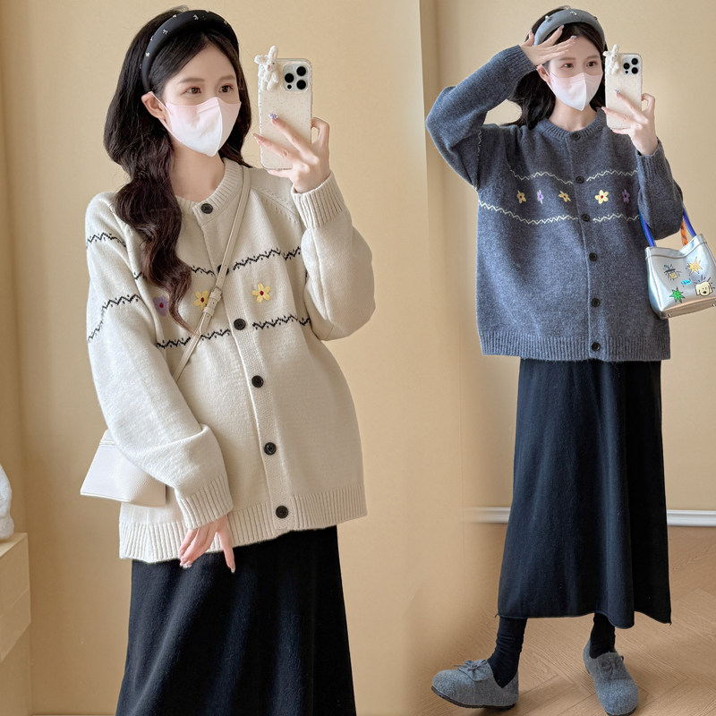 大码孕妇毛衣开衫外套2025秋冬时尚宽松显瘦减龄针织上衣女200斤,淘宝优惠券,粉丝福利购,淘宝优惠卷