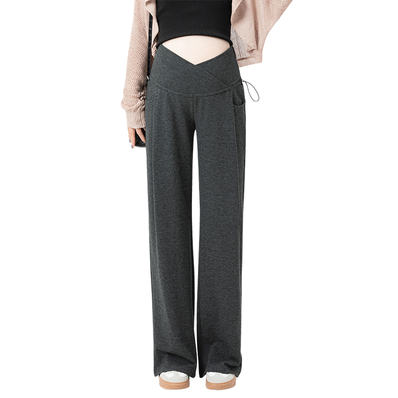 Plus size maternity pants for spring and autumn wear wide leg pants