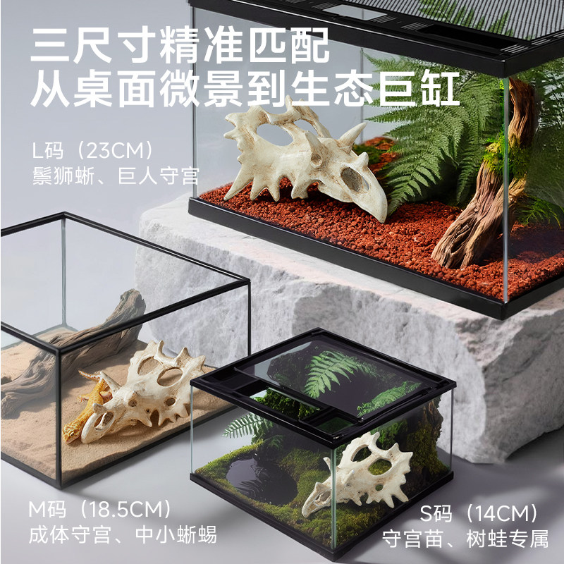其鳞爬宠三角恐龙头骨躲避攀爬守宫爬宠缸造景侏罗纪睫角宠物蛇,淘宝优惠券,粉丝福利购,淘宝优惠卷
