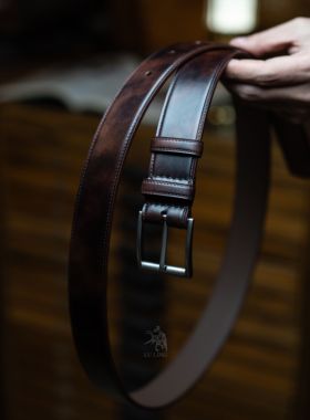 手工皮具定制制作男士真皮头层牛皮腰带皮带luling