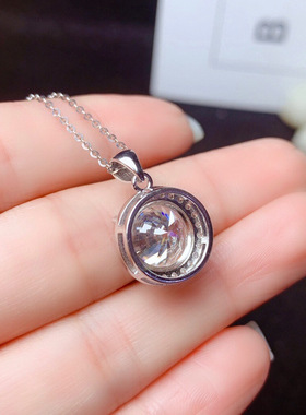 3克拉八心八箭镀PT950仿真莫桑钻满钻时尚吊坠女 气质项链锁骨链