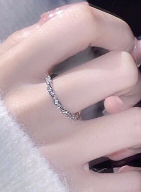 缠绕爱河碎指女小众轻奢ins风爆闪素戒麻花开口饰品