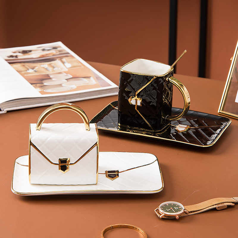 创意包包欧式轻奢咖啡杯英式下午茶杯茶具精致小奢华陶瓷个性杯子,淘宝优惠券,粉丝福利购,淘宝优惠卷