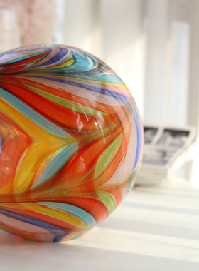 琉璃摆件彩虹星球现代简约