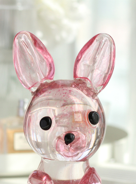 琉璃摆件兔子生肖儿童房