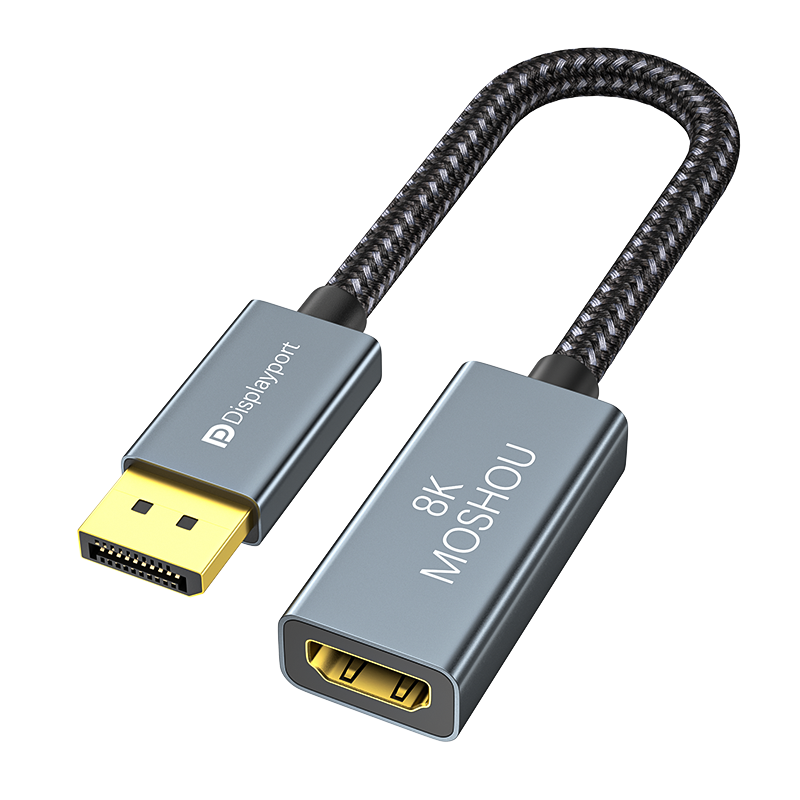 魔兽DP 1.4转HDMI 2.1版转接头器电脑显卡接电视4K 120Hz/8K 60Hz