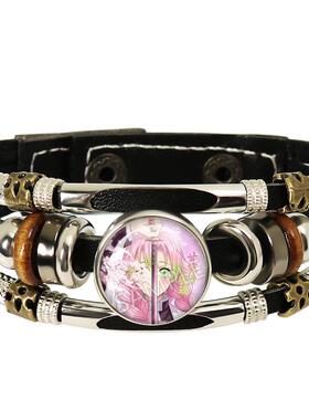 鬼灭之刃日漫谷子同人原创二次元周边时光宝石皮绳手链TH001