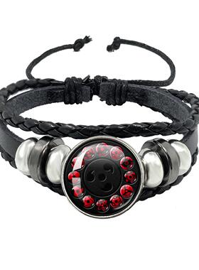 动漫周边饰品 火影忍者写眼轮时光宝石手工编织皮绳手链手饰