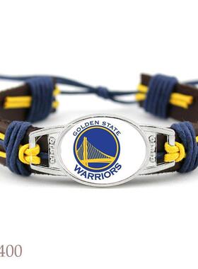 NBA球队系列 CLEVELAND骑士 金州勇士 马刺 湖人 真皮手链篮球