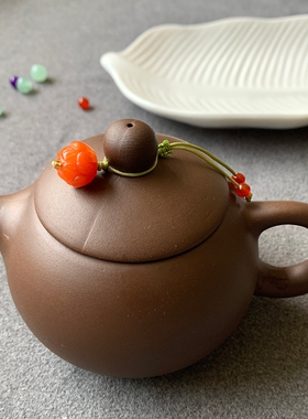 茶壶吊坠壶盖小提溜紫砂壶玉配饰