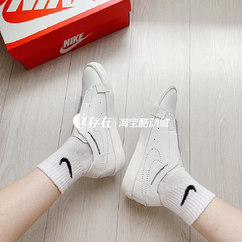 Nike/耐克 Blazer Slip 开拓者轻便透气一脚蹬板鞋 CJ1651 CW2619 - 图0