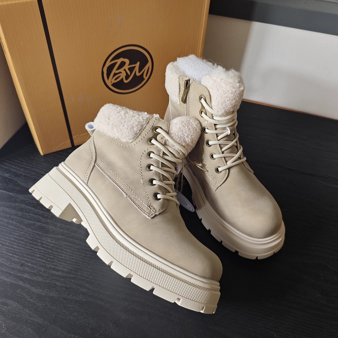 出口俄罗斯单加绒马丁靴冬季保暖羊毛内胆厚底系带工装靴防滑棉靴,淘宝优惠券,粉丝福利购,淘宝优惠卷