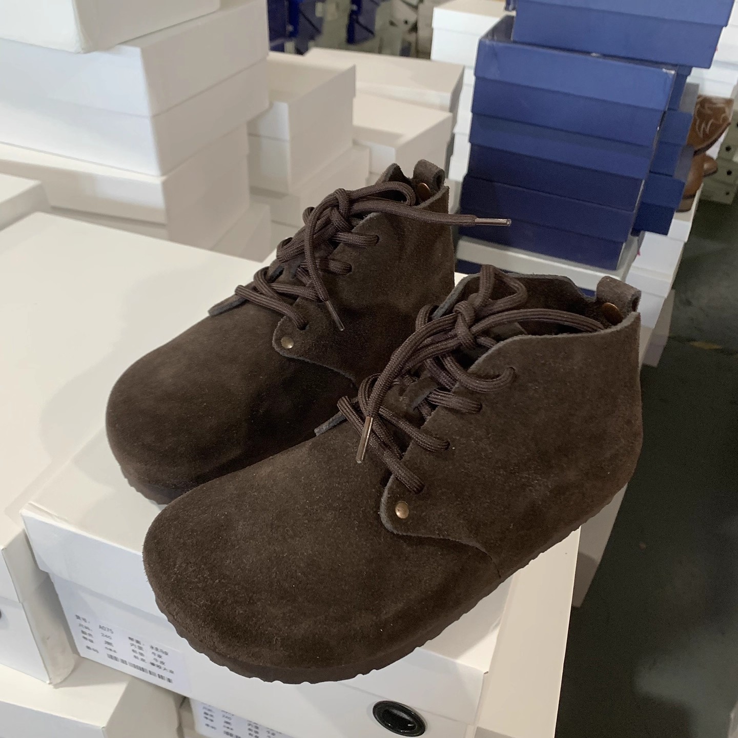 断码清仓捡漏英伦风复古系带勃肯鞋女软底舒适百搭短靴磨砂皮女鞋 - 图1