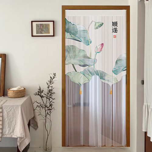 四季通用门帘隔断纱帘免打孔家用隐私遮挡帘新款高档卧室装饰帘 - 图2