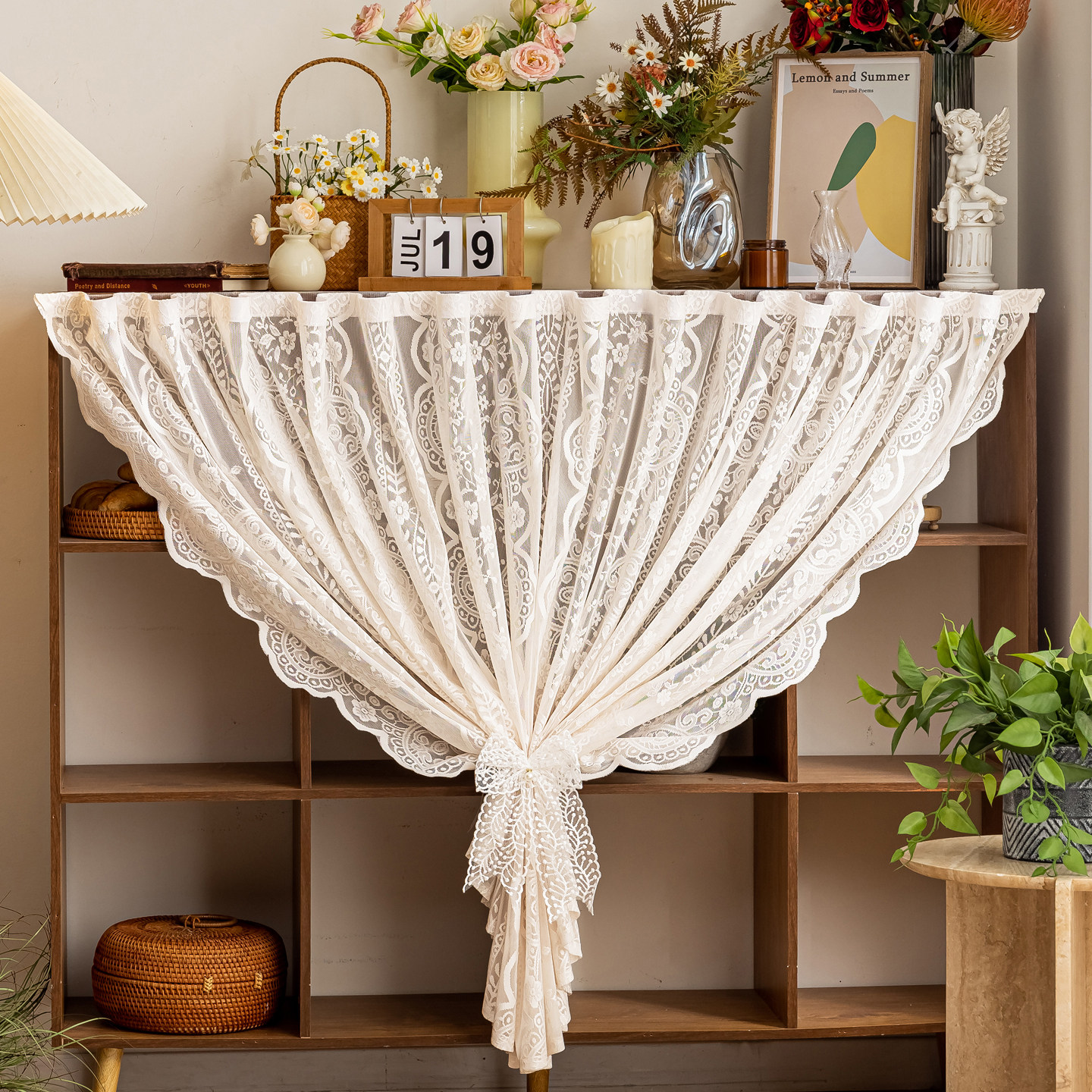 开放式柜门遮挡杂物帘子免打孔挂帘门帘短帘书柜鞋柜遮丑防尘纱帘,淘宝优惠券,粉丝福利购,淘宝优惠卷