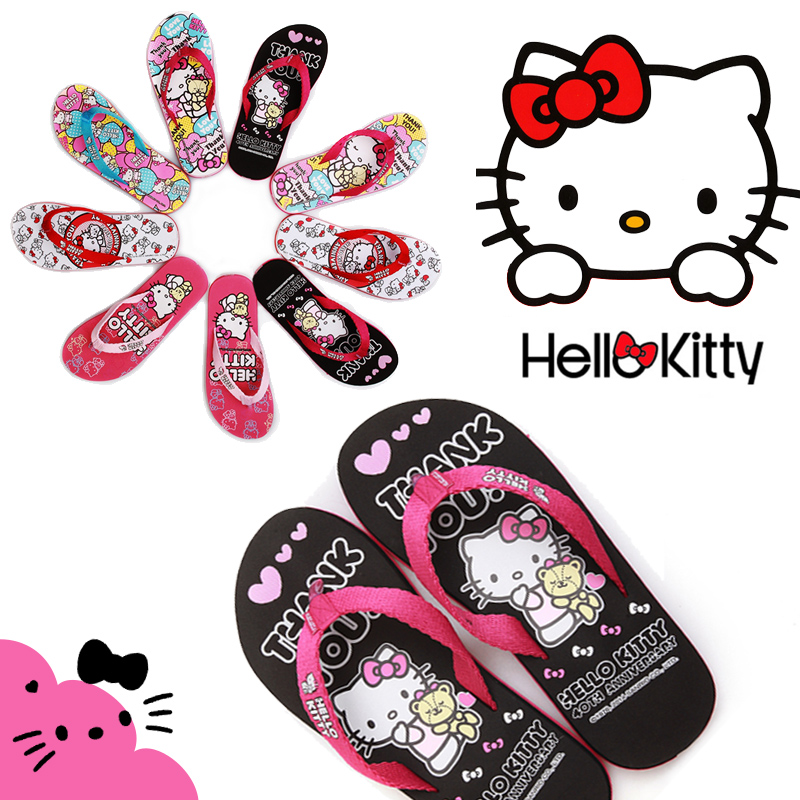 班尼路拖鞋女夏hello kitty凱蒂貓人字拖鞋 男女沙灘情侶拖鞋