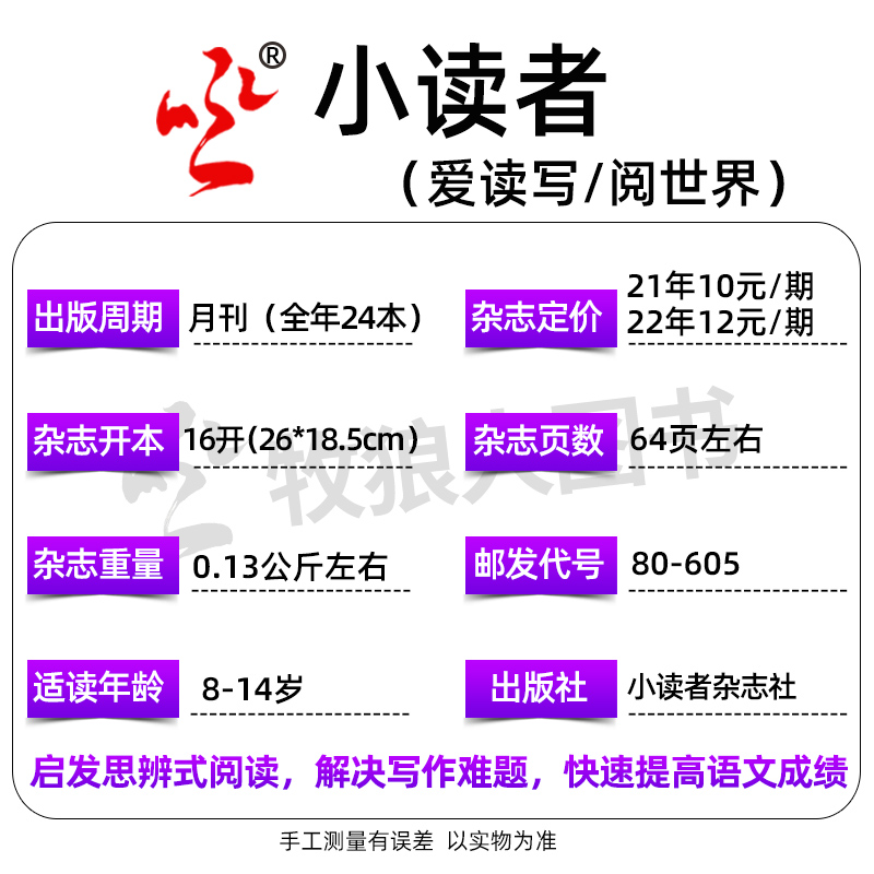 小读者杂志爱读写+阅世界2024年1-6月现货（含全年/半年订阅/2023/2022全年可选）8-14岁中小学作文素材儿童文学文摘2021过刊 - 图2