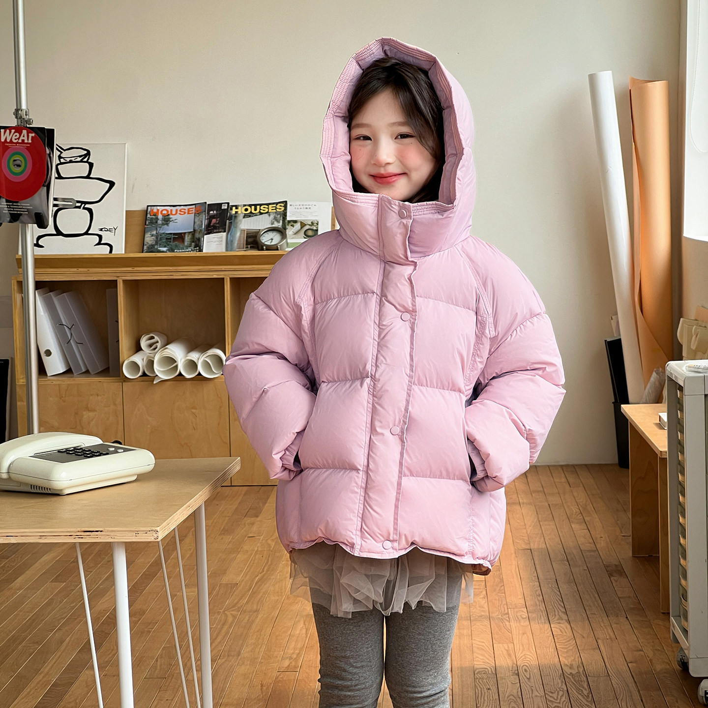 中大童加厚极寒女童短款羽绒服2025新款90白鸭绒女童连帽羽绒外套,淘宝优惠券,粉丝福利购,淘宝优惠卷