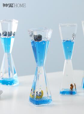创意太空人宇航员摆件液体流油时间沙漏计时器装饰品解压儿童礼物