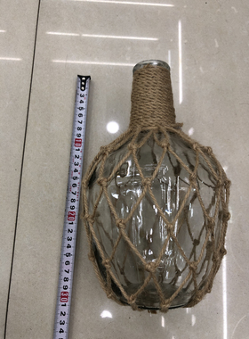 美式乡村风复古 装饰庭院花园麻绳编网绿植干花水培插花花器花瓶