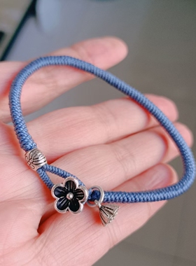 老银配饰加补水五行绳手链缺水者佩戴加密金刚结