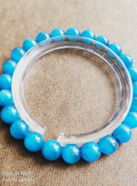 无二单品女神专属8MM靛蓝晶手链手串5A级饰品礼物爱情表达