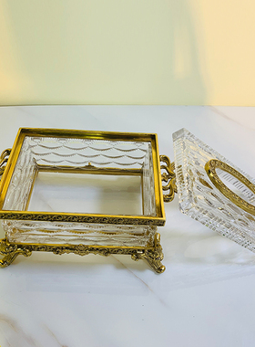 轻奢美式风水晶餐厅样板间纸巾盒