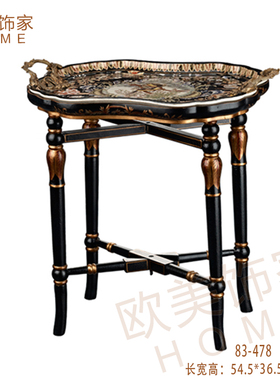 工艺美式风手绘别墅会所茶几摆件