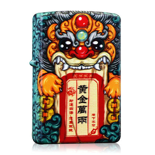 zippo打火机正版原装 哑漆彩印黄金万两熊猫 鸿运当头 国潮风礼品 - 图3