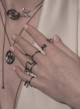 荆棘水滴开口戒指情侣小众设计师