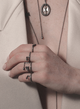 荆棘水滴开口戒指可调节设计师