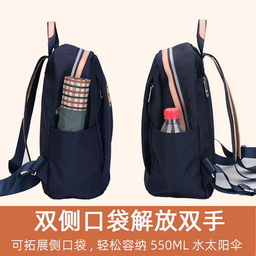 骏马千骑女士双肩包小背包百搭帆布2026新款牛津布韩版学生大容量 - 图2