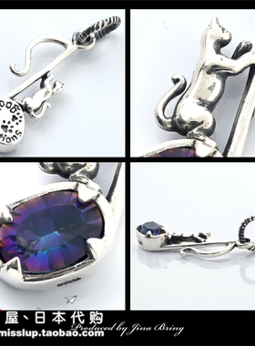 日本代购good vibrations日系潮牌925银猫咪小音符吊坠镶钻项坠