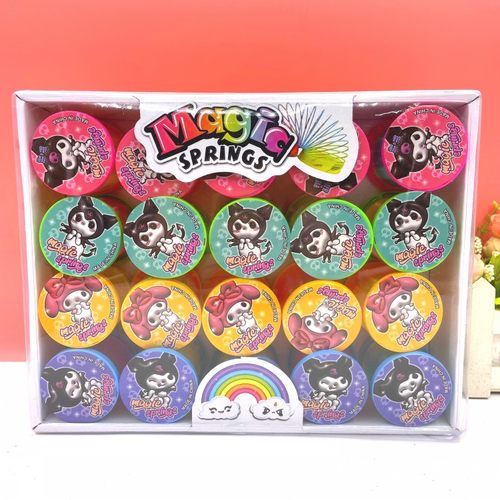 卡通库洛米图案灯光彩虹圈洛洛米魔力呼拉圈儿童地摊弹簧圈玩具 - 图0