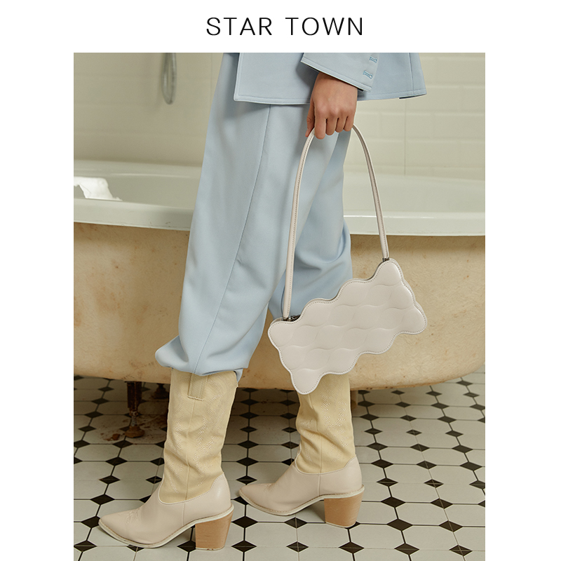STARTOWN2024年新款原创设计复古时髦法棍包包单肩包包女-图3