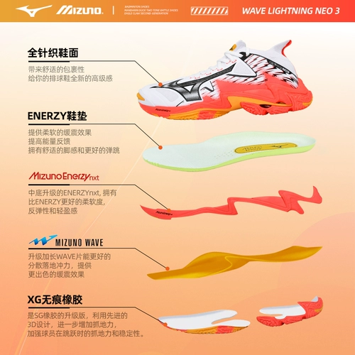 Новая подлинная Mizuno Wave Lightning Neo 3 Limited High Top-Absorbing Air Volleyball обувь