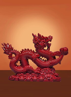 天然朱砂青龙摆件化解西北乾宫入墓冲墓缺角补角十二生肖吉祥物