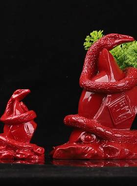 红朱砂生肖蛇摆件2025新款