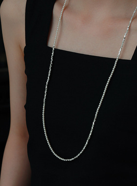 赵丽颖同款碎银小米珠长款项链