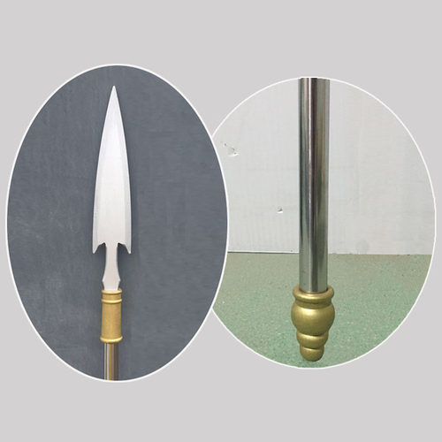 古代兵器木质长矛明代舞台影视道具龙刀枪不锈钢杆玩具儿童舞蹈 - 图1