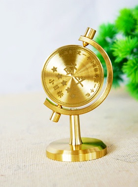 耀莎黄铜船舵可旋转摆件